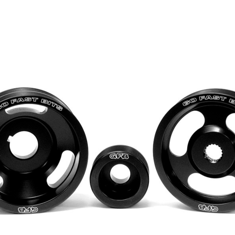 Subaru Forester Engine Underdrive Pulley Kit - Go Fast Bits - Light-Weight, 3-piece (Crank, Alternator & Power Steering Pulleys & Belts) - `98-`00